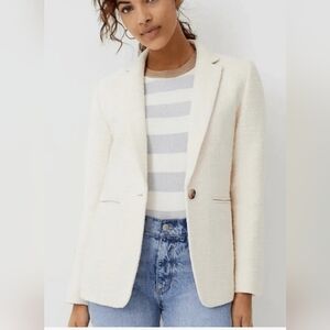 NWT Ann Taylor tweed blazer, Sz 0 , cream
